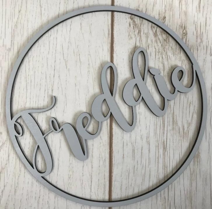 Personalised wooden Name hoop