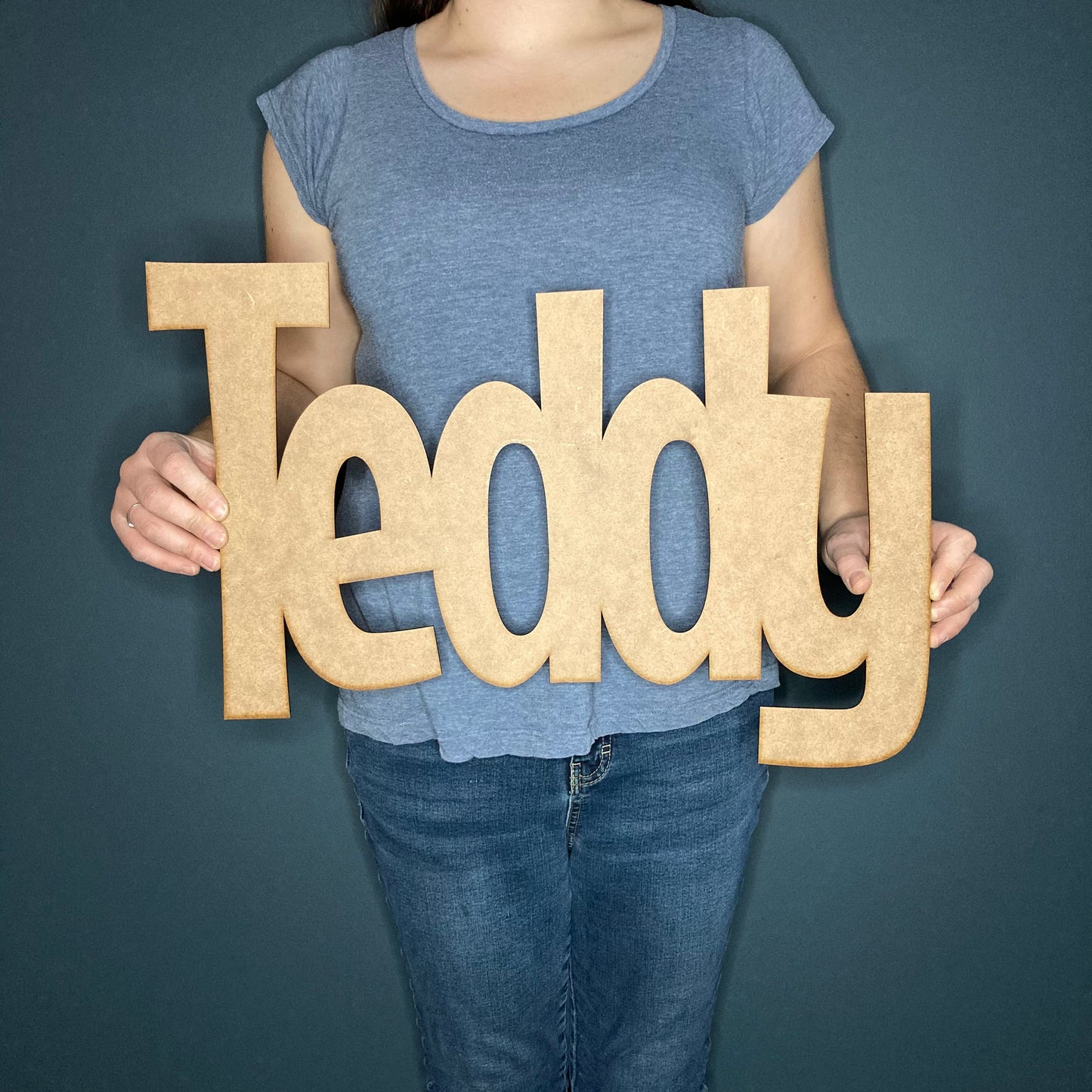 Bold wooden name sign