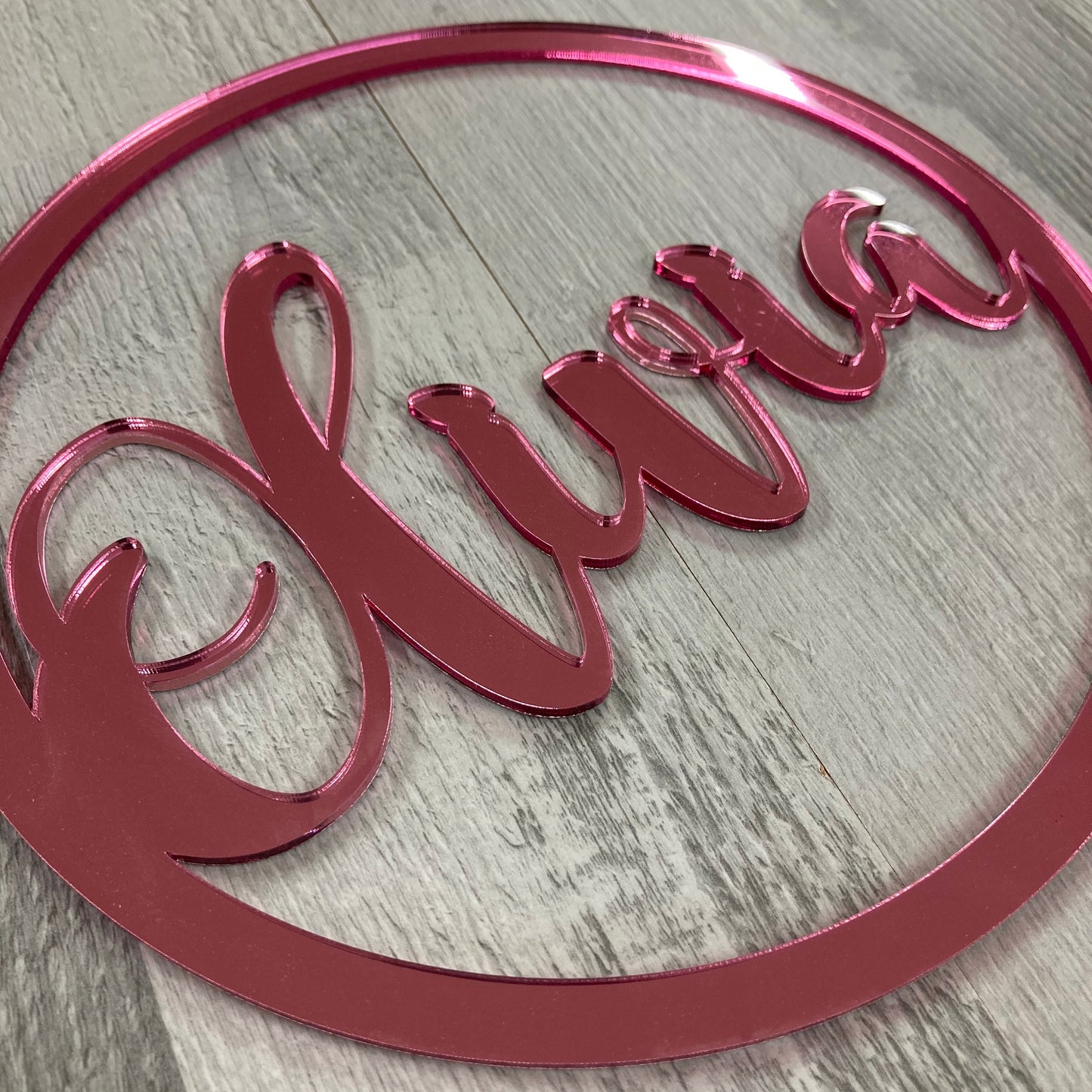 Mirror Acrylic Name hoop