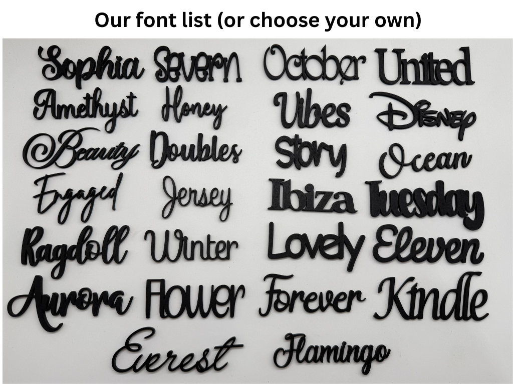 Wooden Name Sign - Amethyst Font