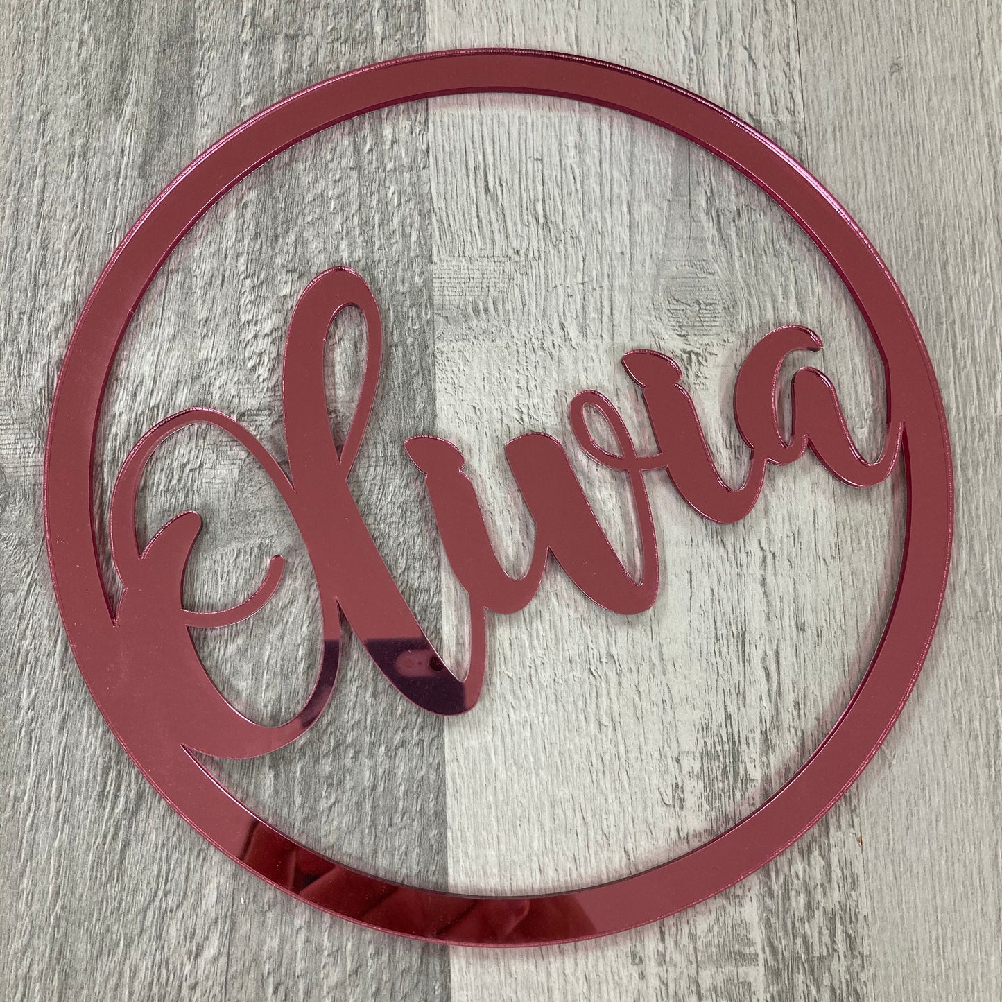 Mirror Acrylic Name hoop