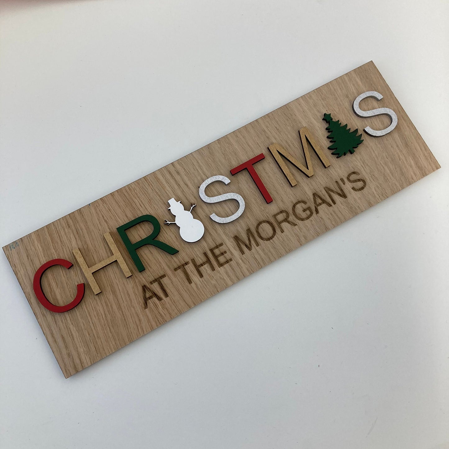 Christmas at the Surname Shape Sign