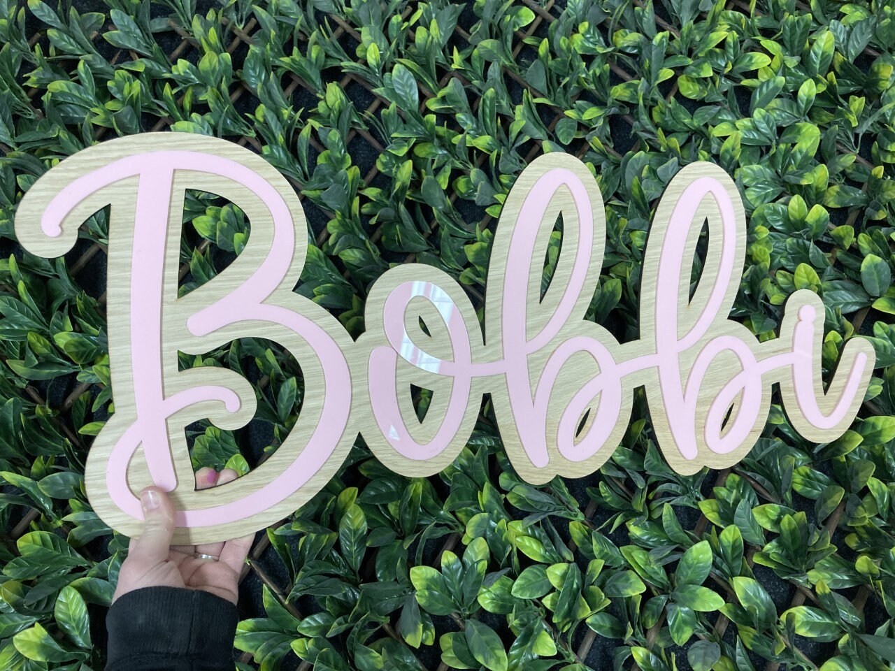 Double layer name sign