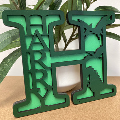 Dinosaur Scene Letter