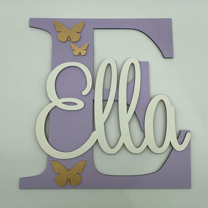 Letter & Name with butterflies