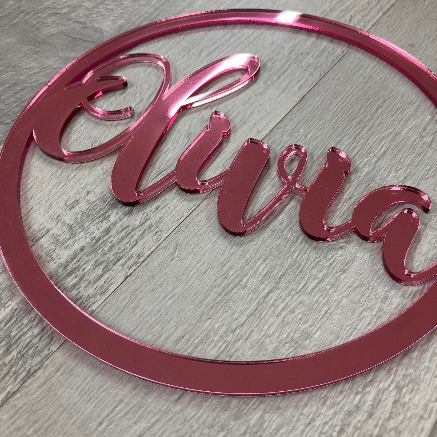 Mirror Acrylic Name hoop