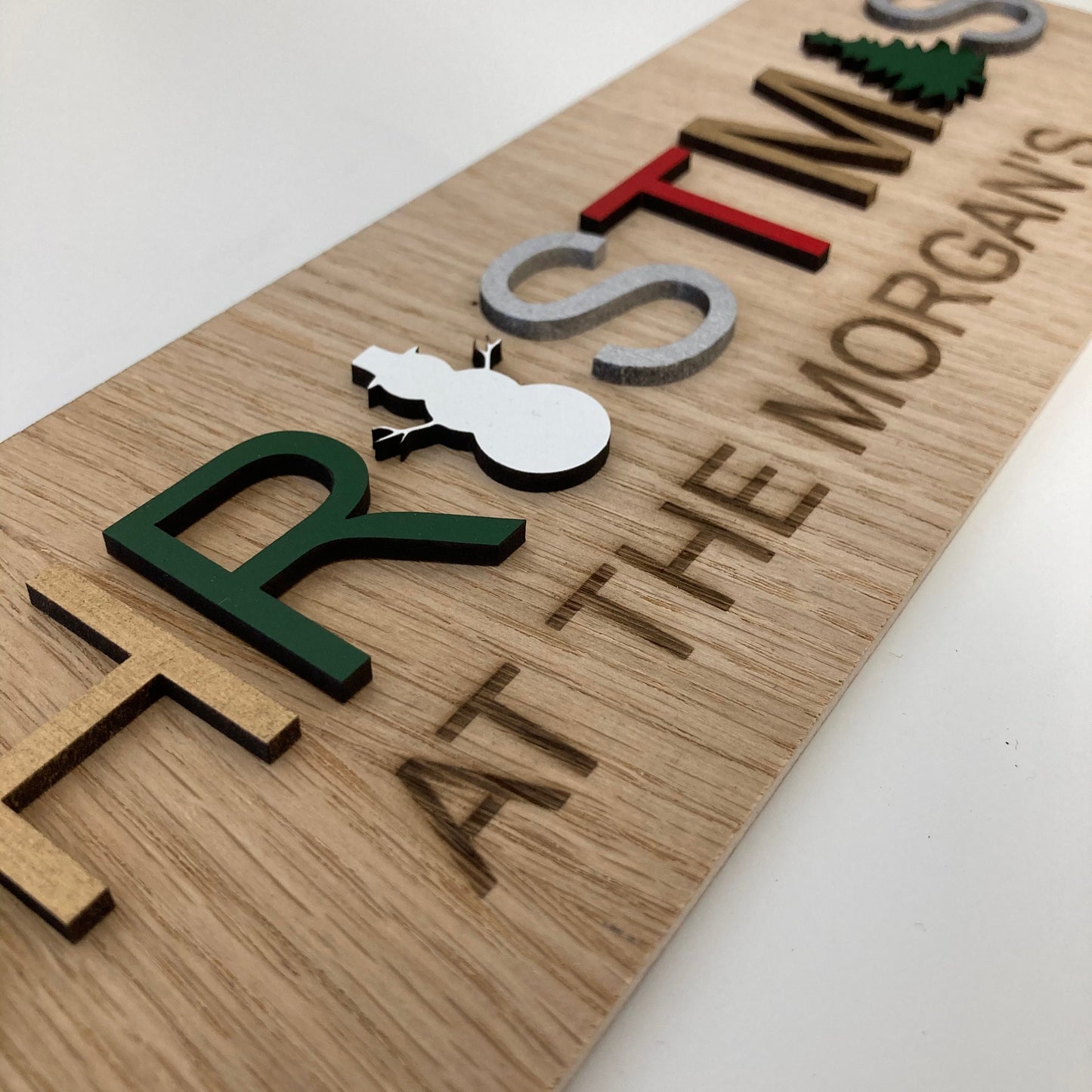 Christmas at the Surname Shape Sign