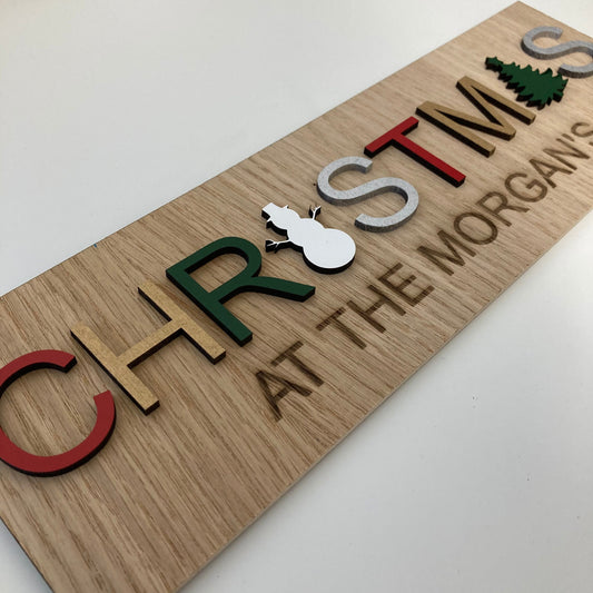 Christmas at the Surname Shape Sign