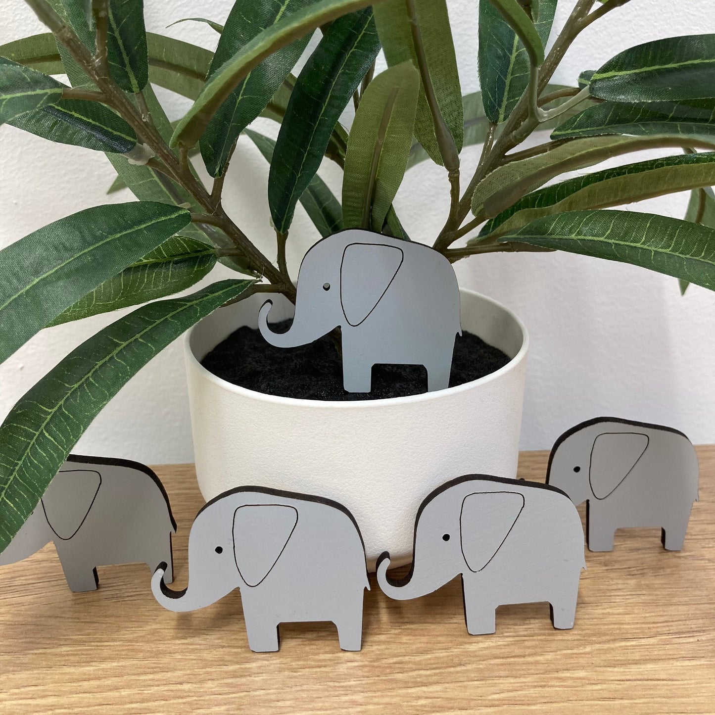 Wooden elephants