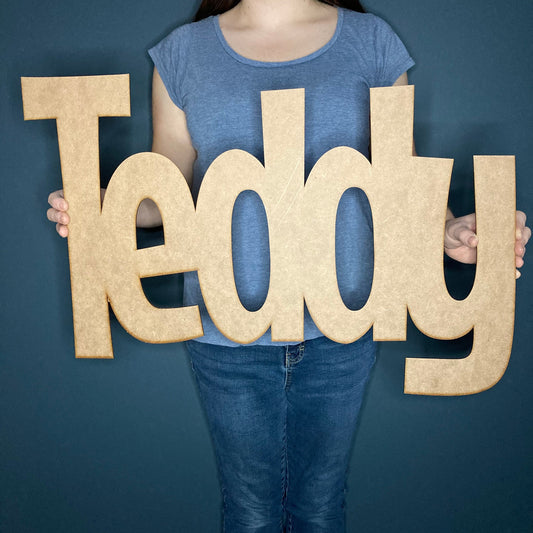 Bold wooden name sign