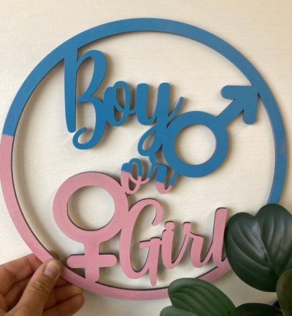 Boy or Girl Gender Reveal Hoop