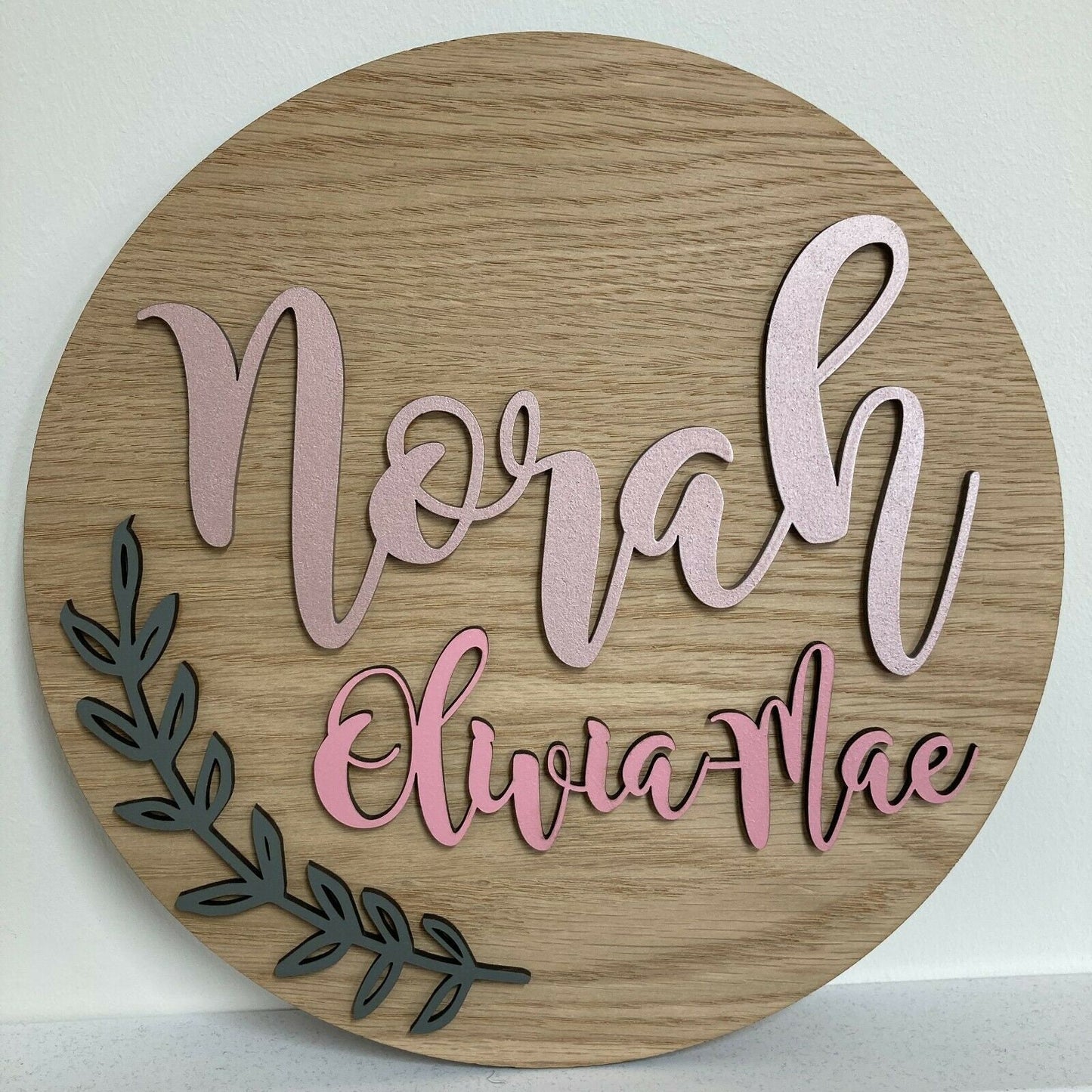 Name & Leaf Oak Sign
