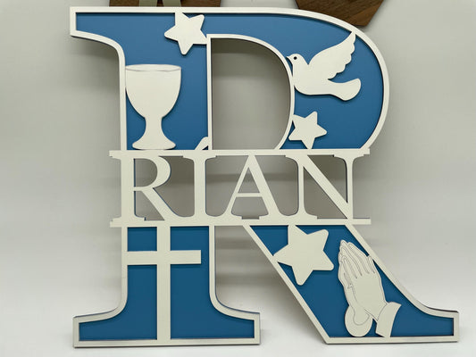 Communion Wooden letter & Name