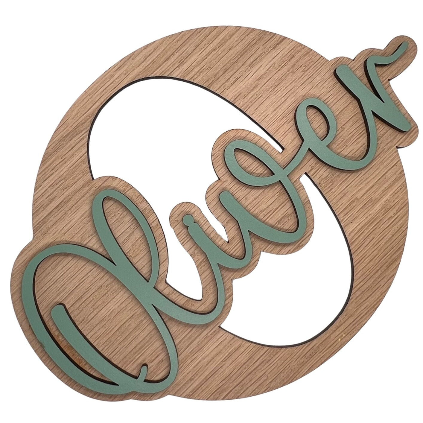 Oak letter with name