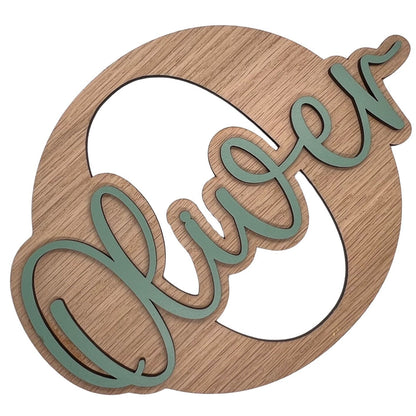 Oak letter with name