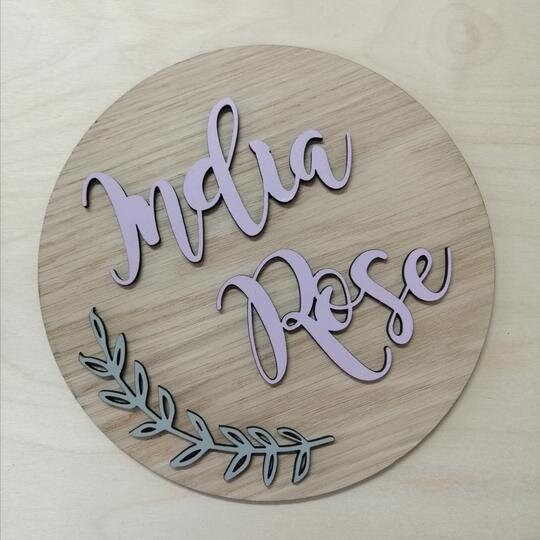 Name & Leaf Oak Sign