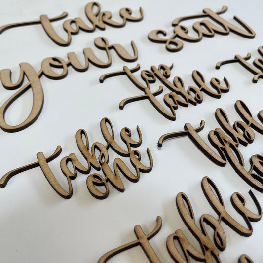 Take your seat & Table Names
