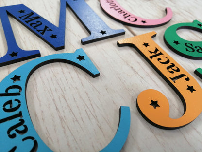 Letter with cut out name