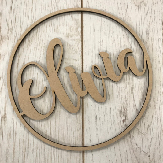 Personalised wooden Name hoop
