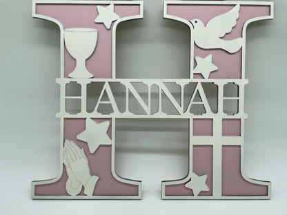 Communion Wooden letter & Name