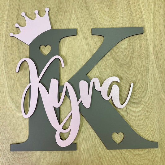 Crown letter with name