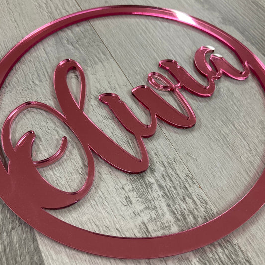 Mirror Acrylic Name hoop
