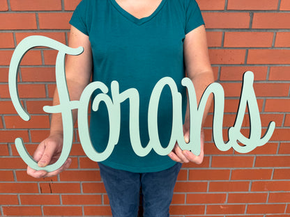 Wooden Name Sign - Jersey Font