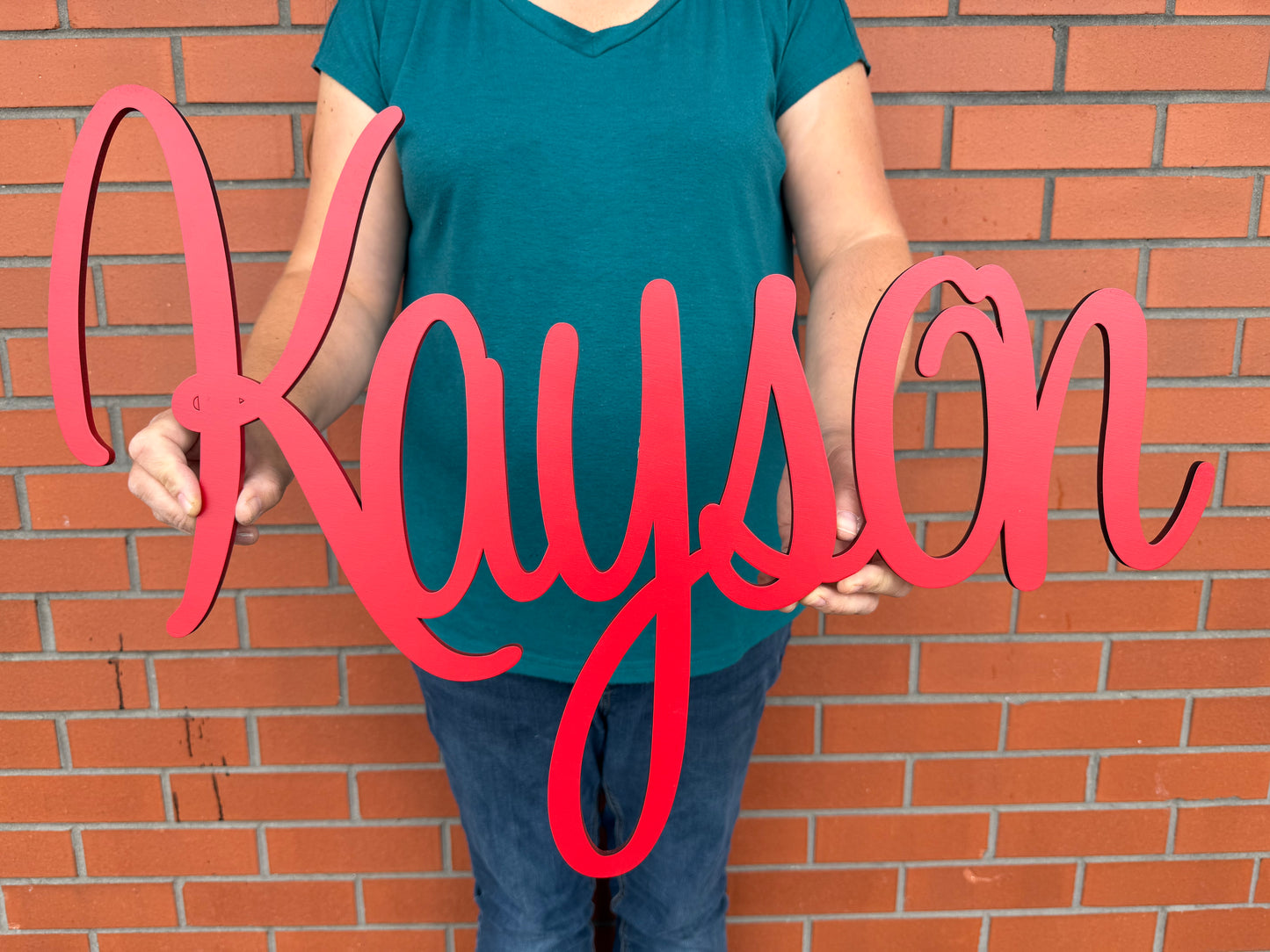 Wooden Name Sign - Jersey Font