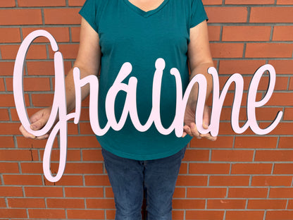 Wooden Name Sign - Jersey Font