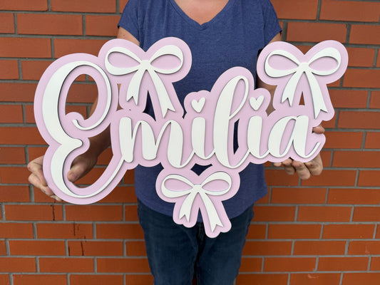 Bow double layer sign