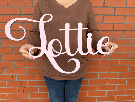 Wooden Name Sign - Amethyst Font