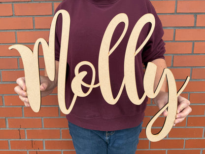 Wooden Name Sign - Aurora Font