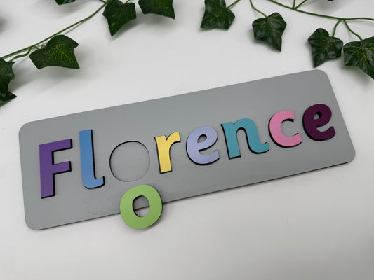 Name jigsaw - Painted board