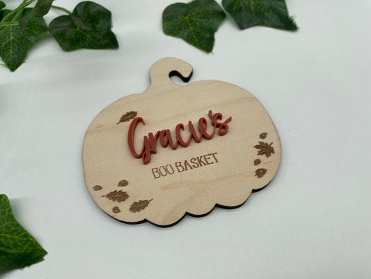 Personalised Pumpkin Boo basket sign