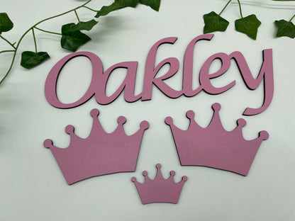 Wooden name with stars - Ideal for Toy Boxes - Script name