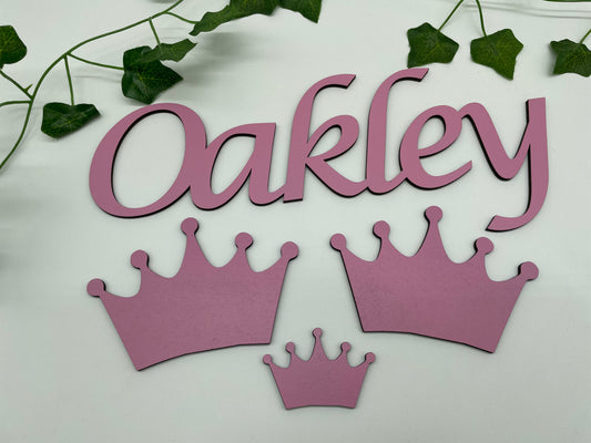 Wooden name with stars - Ideal for Toy Boxes - Script name