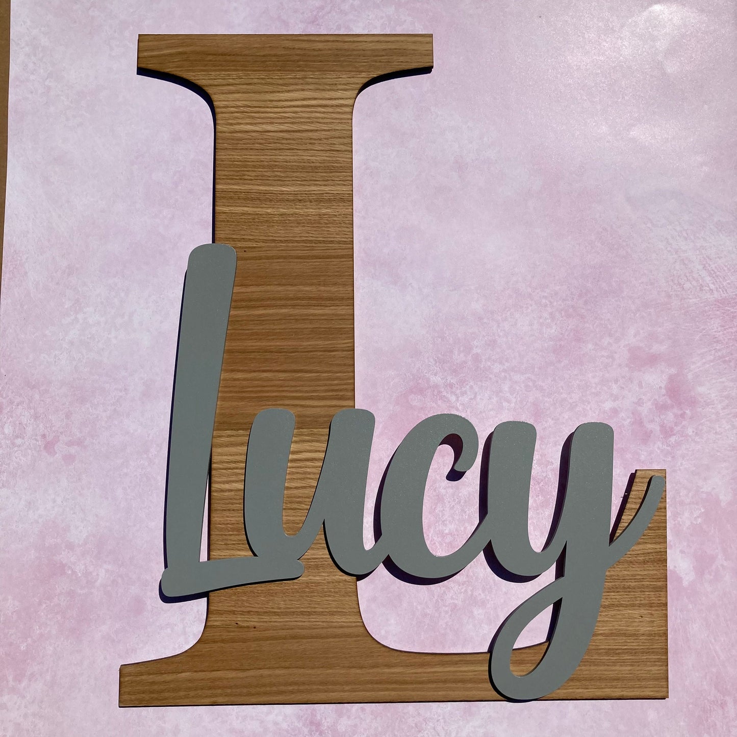 Oak letter with name