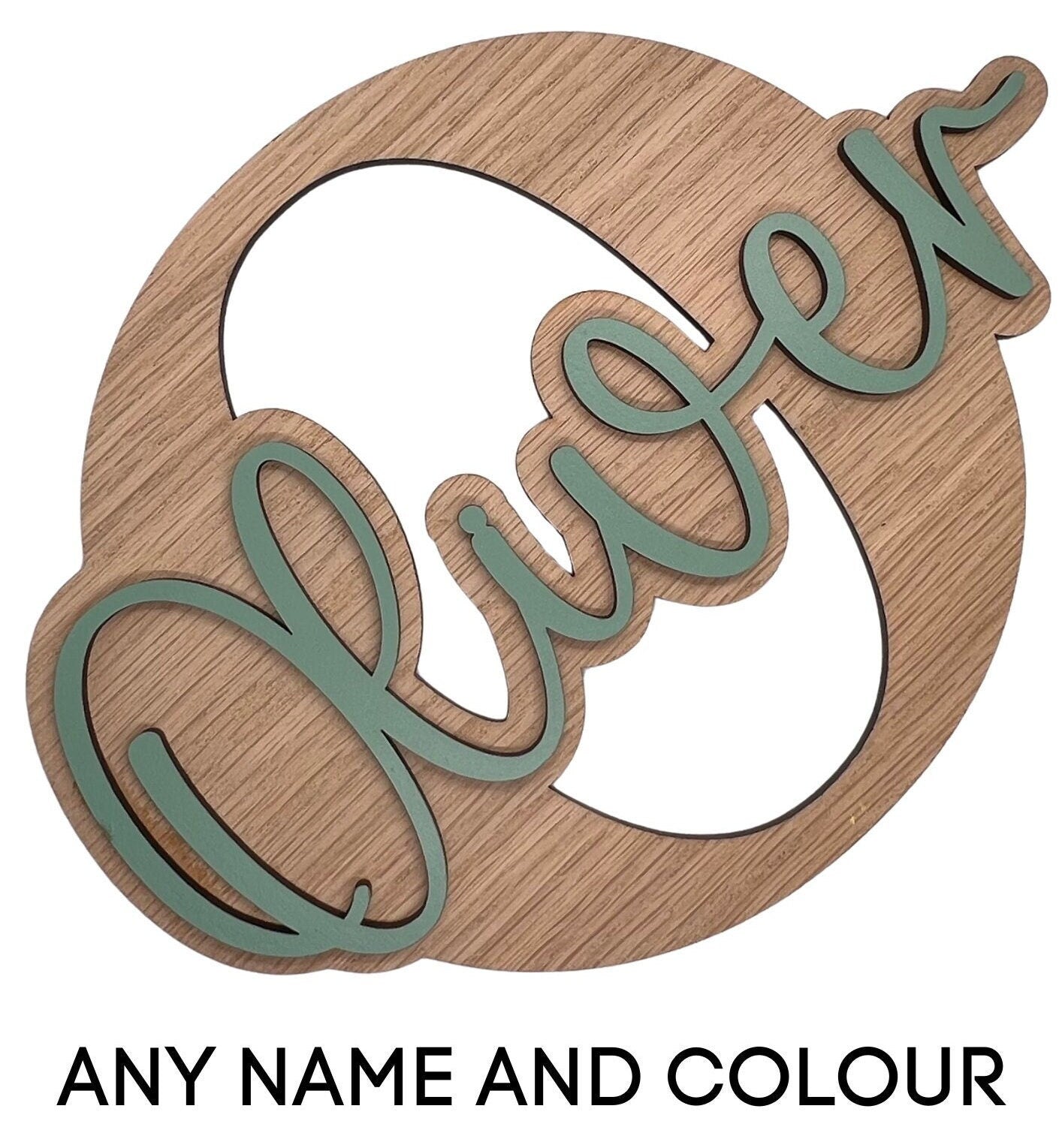 Oak letter with name