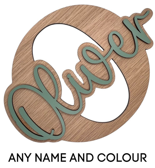 Oak letter with name