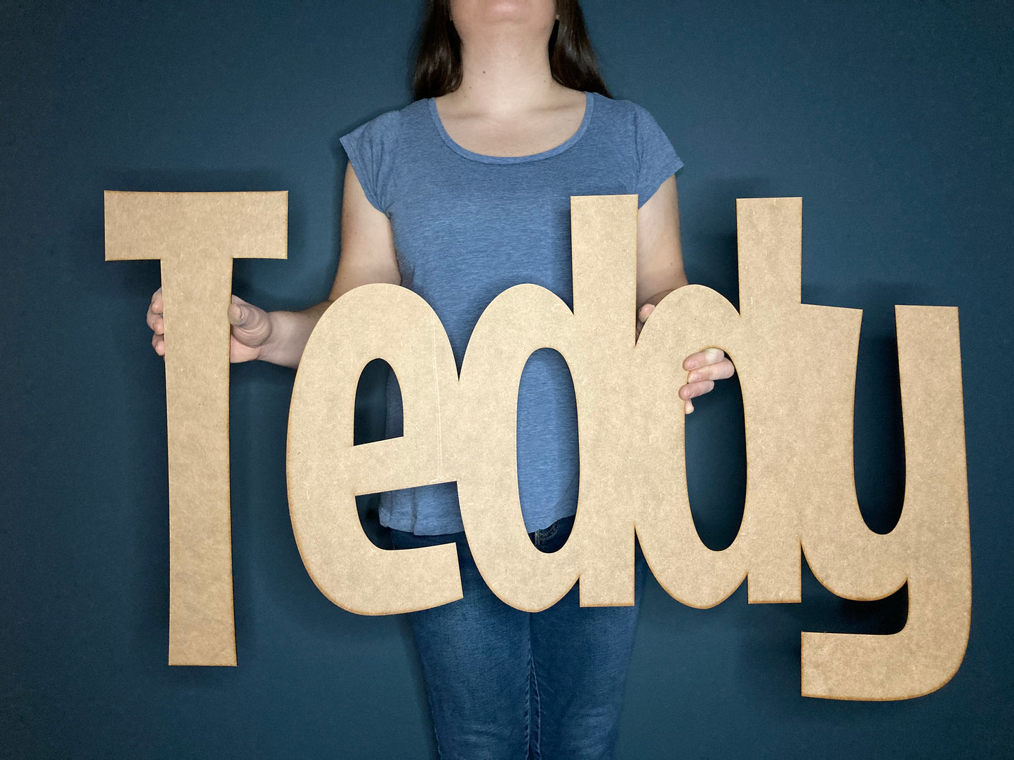 Bold wooden name sign