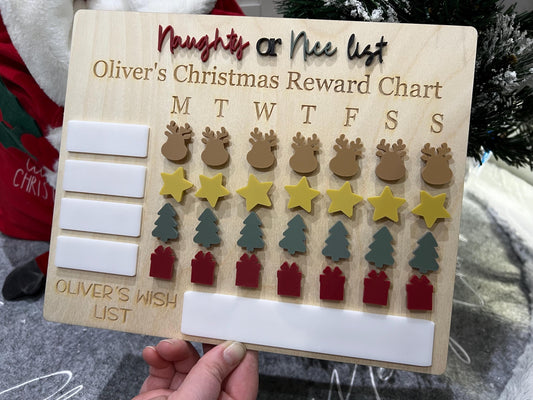 Naughty or nice Christmas reward chart