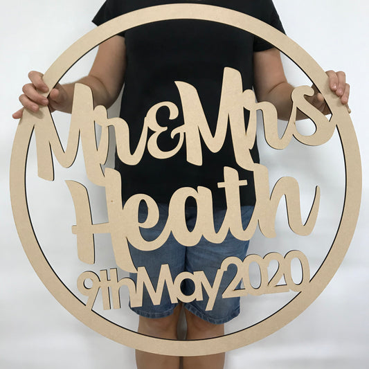 Mr & Mrs name hoop