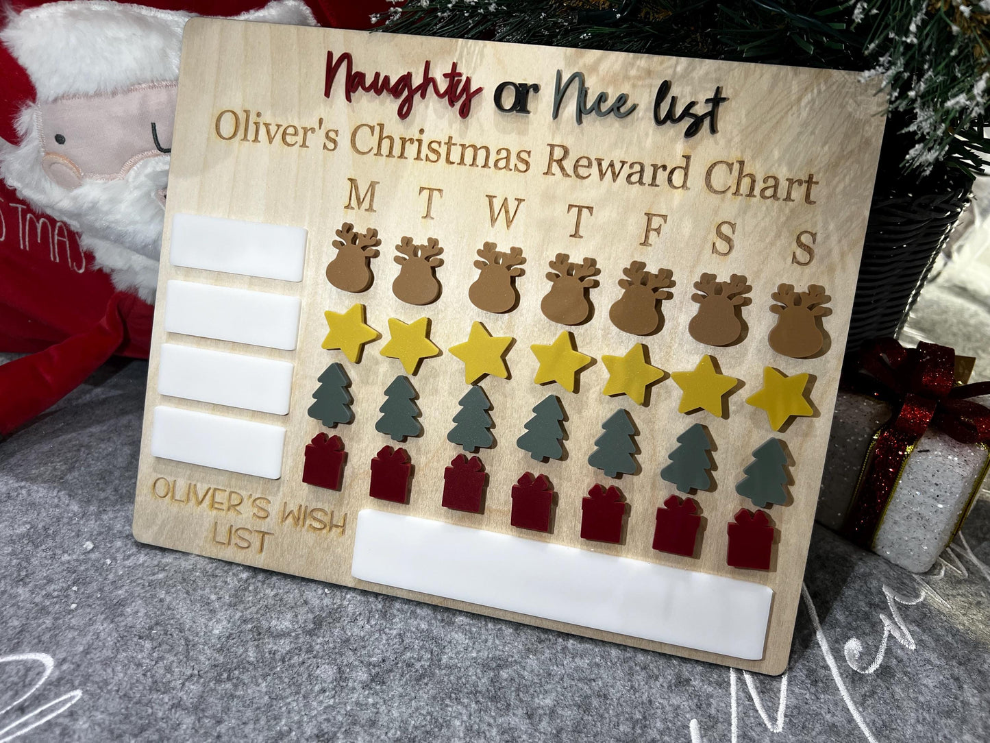 Naughty or nice Christmas reward chart