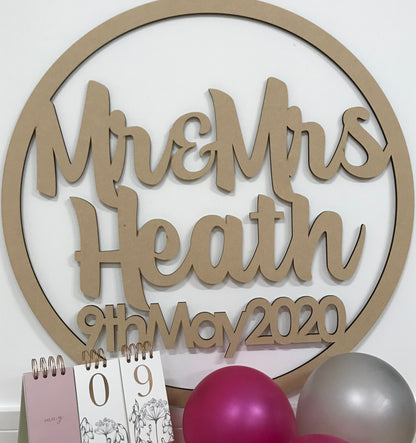 Mr & Mrs name hoop