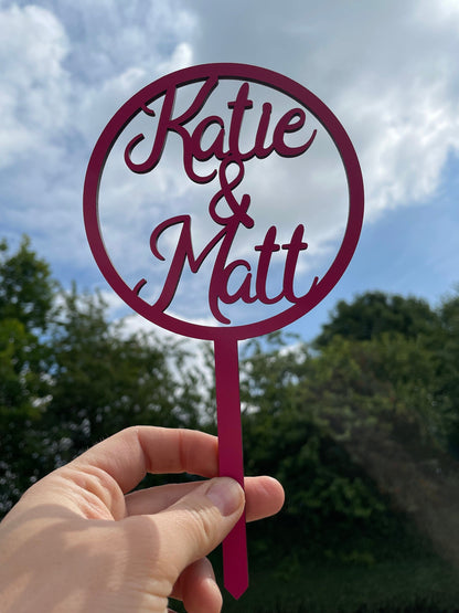 Name hoop cake topper