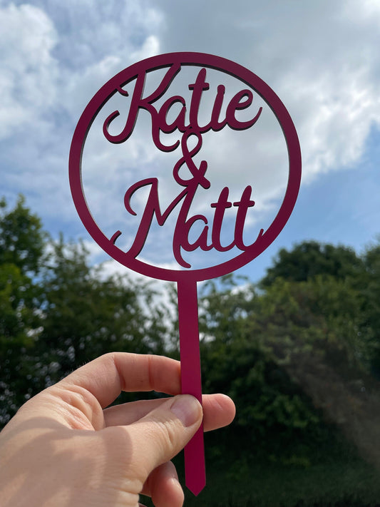 Name hoop cake topper