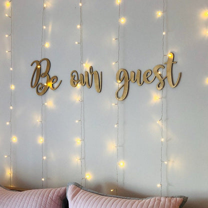Wooden Be Our Guest wall art