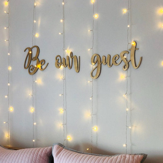 Wooden Be Our Guest wall art