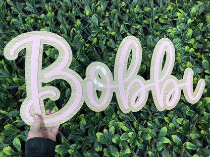 Double layer name sign