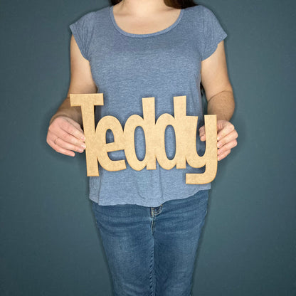 Bold wooden name sign